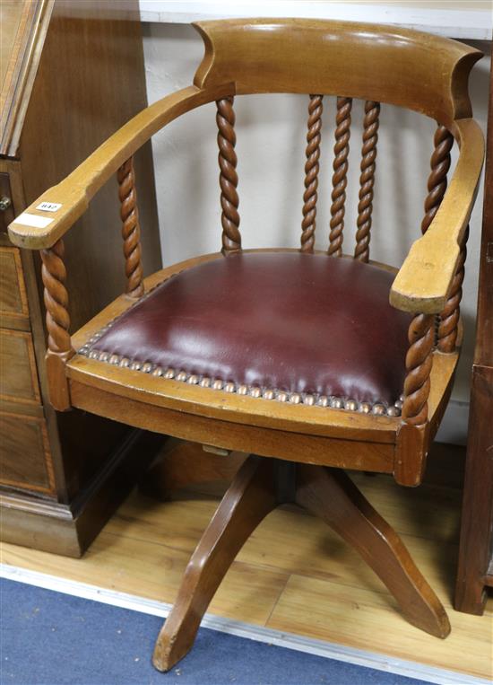 An oak Captains chair